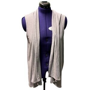 Croft & Barrow Lightweight Grey Open Front Vest